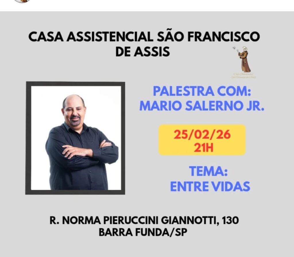 Palestrante Espírita Mario Salerno Junior realiza palestra “Entre Vidas – Os Caminhos da Reencarnação” na Casa Espírita Francisco de Assis whatsapp image 2026 03 15 at 09.32.32 (3)